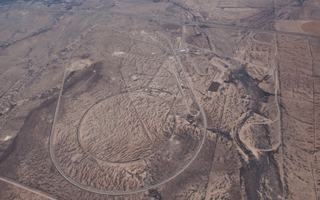 Image Affichage aérien du désert de piste de test