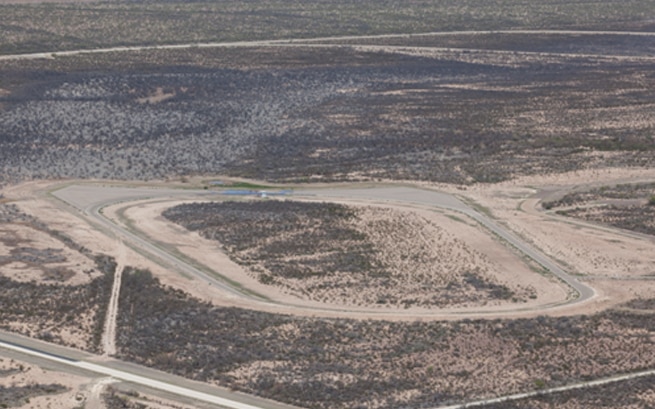 Image Vue aérienne du désert du terrain d'essai